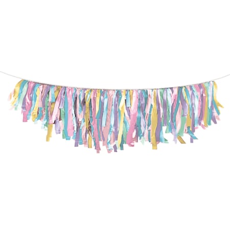 Creative Converting 72" x 8" Pastel Fringe Garland, 6PK 360370